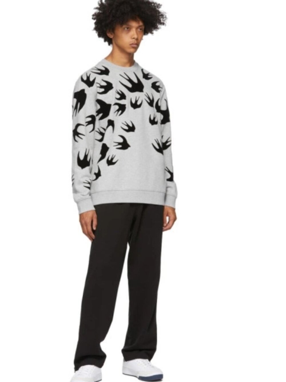 Like New! McQ Alexander McQueen Grey Swallows Sweatshirt Heather Gray XS